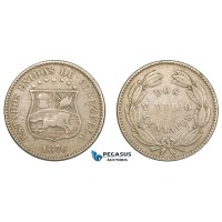 AA820, Venezuela, 2 1/2 Centavos 1876, VF