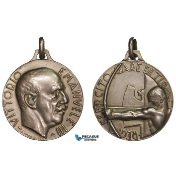 AA883, Italy, Vittorio Emanuele III, Silver Medal ND (Ø28.6mm, 11.1g) by Morbiducci, Shooting Contest