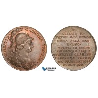 AA886, Sweden, Bronze Medal c. 1700 (Ø32mm, 13.1g) by Hedlinger, Queen Christina