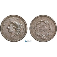 AA907, United States, Coronet Head Cent 1838, Philadelphia, Few marks, XF