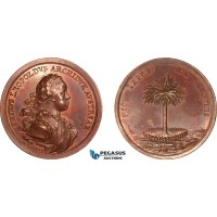 AA968, Austria, Bronze Medal ND (Ø46mm, 33.2g) by Wideman, Election of Archduke Leopold, Palm Tree
