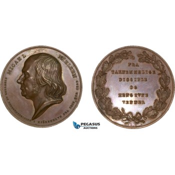 AA969, Denmark, Bronze Medal 1844 (Ø43.5mm, 46.2g) by Christensen, Micael Nielsen, Copenhagen School Director