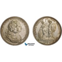AA980, Sweden & Germany, Silver Medal 1720 (Ø43.5mm, 29.7g) by Vestner, Coronation of Frederick I, Ulrika Eleonora 