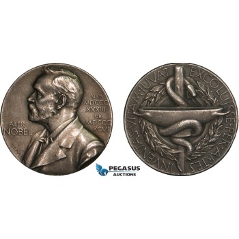 AA993, Sweden, Silver Medal 1947 (Ø27mm, 12g) Alfred Nobel, Swedish Medical Society