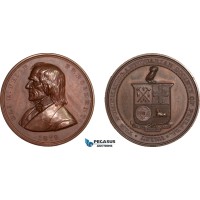 AA995, United States, Bronze Medal 1879 (Ø42mm, 49g)  Owl, Eli K. Price, Philadelphia Numismatic Society, Rare!