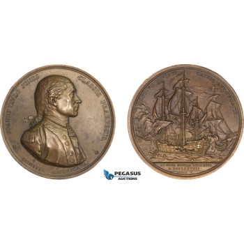 AA997, United States, Bronze Medal 1779 (Later Strike) (Ø57mm, 82g) by Dupre, Captain John Paul Jones, Naval Battle