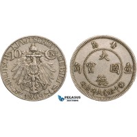 AB100, China, Kiau Chau (German Colony) 10 Cents 1909, aXF