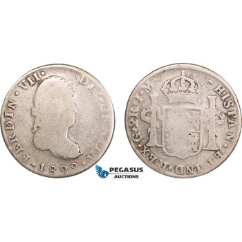 AB134, Mexico, Ferdinand VII, 2 Reales 1822 Go JM, Guanajuato, Silver, VG-F