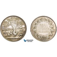 AB202, Russia & Latvia, Silver Medal ND (c. 1880) (Ø39mm, 28.5g) by Schuppan, Riga Poultry Contest, Owl, RR!!