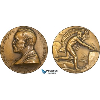 AB206, Sweden, Bronze Medal 1926 (Ø45mm, 38g) by Lindberg, Alfred Nobel, Medicine