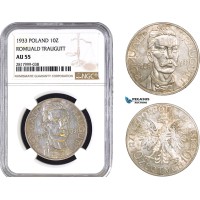 AB327, Poland, 10 Zlotych 1933 (Romuald Traugutt) Warsaw, Silver, NGC AU55 AB327, Poland, 10 Zlotych 1933 (Romuald Traugutt) Warsaw, Silver, NGC AU55