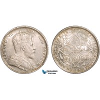 AB363, Straits Settlements, Edward VII, Dollar 1904-B, Bombay, Silver, UNC (Scratch behind ear)
