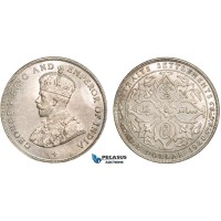 AB367, Straits Settlements, George V, Dollar 1920, Bombay, Silver, Lustrous UNC
