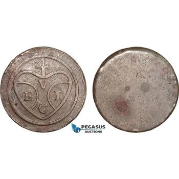 AB384, Malaysia (EIC) Penang, 1 Cent ND (1786) Uniface, Calcutta, Prid. 5, Spots, XF
