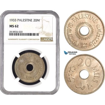 AB548, Palestine, 20 Mils 1933, London, NGC MS62