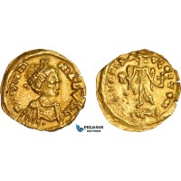 AB597, Merovingians, Uncertain, in the name of Justinian I (AD 527-565). Ca. 500-580. AV Tremissis (1.27g) AB597, Merovingians, Uncertain, in the name of Justinian I (AD 527-565). Ca. 500-580. AV Tremissis (1.27g)