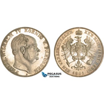 AB600, Germany, Prussia, Fr. Wilhelm IV, Vereinstaler 1861-A, Berlin, Silver, Proof