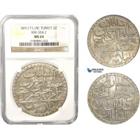 AB633, Ottoman Empire, Turkey, Mustafa III, 2 Zolota AH1171/81, Islambul (Istanbul) NGC MS64 AB633, Ottoman Empire, Turkey, Mustafa III, 2 Zolota AH1171/81, Islambul (Istanbul) NGC MS64