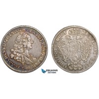 AB836, Italy, Tuscany, Francisc II, Francescone 1762, Florence, Silver (27.16g) Toned VF-XF