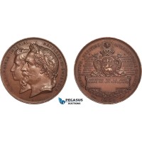 AB932, France & Russia, Bronze Medal 1868 (Ø29.5, 10.9g) by Hamel, Havre International Maritime Exposition