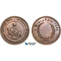AB938, Greece & Turkey, Bronze Medal 1860 (Ø50mm, 43g) Constantinople, Saint Saba, Founder of Mar Saba Monastery in Palestine