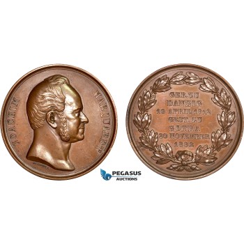 AB940, Poland & Germany, Bronze Medal 1882 (Ø45mm, 40.1g) by Helfricht, Joachim Marquardt