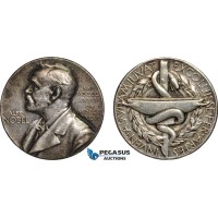 AB961, Sweden, Silver Medal, Alfred Nobel, Undated (Ø27mm, 12.21g) Swedish Medical Society