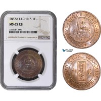 AB967, French Indo-China, 1 Centime 1887-A, Paris, NGC MS65RB, Pop 4/0 AB967, French Indo-China, 1 Centime 1887-A, Paris, NGC MS65RB, Pop 4/0