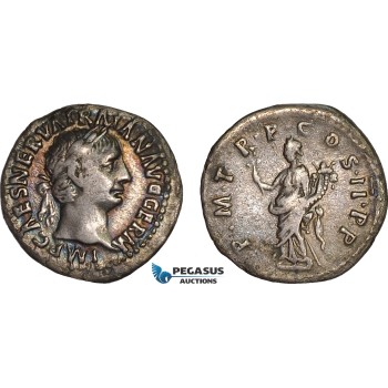 AB990, Roman Empire, Trajan (AD 98-117) AR Denarius (2.91g) Rome, AD 99., Felicitas