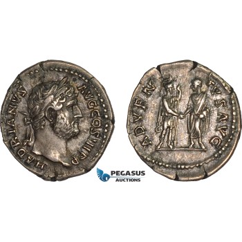 AB994, Roman Empire, Hadrian (AD 117-138) AR Denarius (2.90g) Rome, AD 134-138, Roma, Rare!