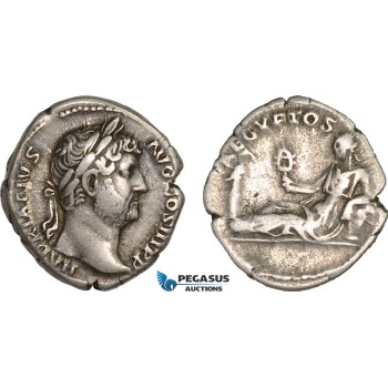 AB995, Roman Empire, Hadrian (AD 117-138) AR Denarius (3.12g) Travel series Rome, AD 134-138, Aegyptos