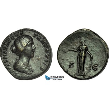 AB999, Roman Empire, Faustina II (AD 147-175) Æ Sestertius (26.63g) Rome, AD 161, Diana