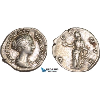 AC002, Roman Empire, Faustina II (AD 147-175) AR Denarius (3.16g) Rome, AD 161-164, Venus