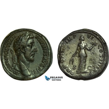 AC006, Roman Empire, Commodus (AD 177-192) Æ Sestertius (28.17g) Rome, AD 183, Fides
