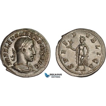 AC016, Roman Empire, Severus Alexander (AD 222-235) AR Denarius (2.86g) Rome, AD 232, Spes