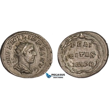 AC020, Roman Empire, Philip I Arab (AD 244-249) BL Antoninian (3.92g) Rome, AD 247-249, Felicitas