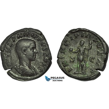 AC021, Roman Empire, Philip II (AD 247-249) Æ Sestertius (18.30g) Rome, AD 246, Standing Emperor