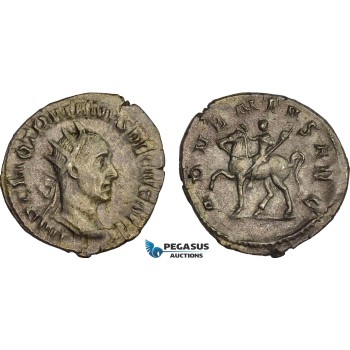 AC024, Roman Empire, Trajan Decius (AD 249-251) BL Antoninian (3.12g) Rome, AD 250, Emperor on horseback