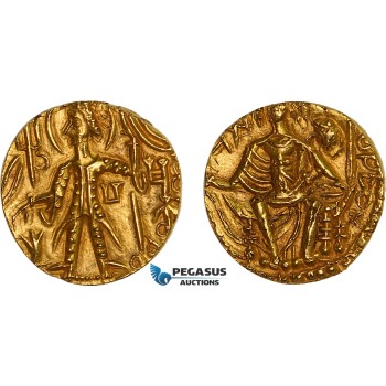 AC096, India, Kushan Empire. Shaka (AD 325-345) AV Dinar (7.71g) Mint I (A) UNC