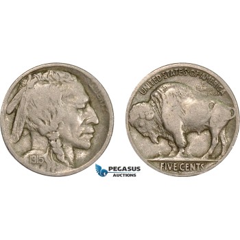 AC125, United States, Buffalo Nickel (5C) 1915-S, San Francisco, aVF