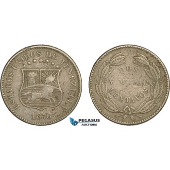 AC133, Venezuela, 2 1/2 Centavos 1876, aVF