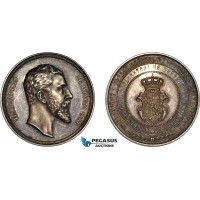 AC160, Bulgaria, Alexander I, Silver Medal 1886 (Ø36mm, 22.0g) by Schiller, On his Reign, RR!! AC160, Bulgaria, Alexander I, Silver Medal 1886 (Ø36mm, 22.0g) by Schiller, On his Reign, RR!!