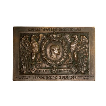 AC166, France, Bronze Plaque Medal (1809) (100x67mm, 257g) by Moreau Vauthier, Legion of Honor Museum, Rare!