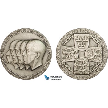AC186, Sweden, Finland, Norway & Denmark, Silver Medal 1939 (Ø44.5mm, 43.7g) Stockholm