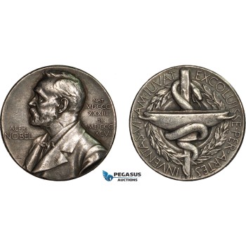 AC187, Sweden, Silver Medal Undated (Ø27mm, 12g) Alfred Nobel, Swedish Medical Society