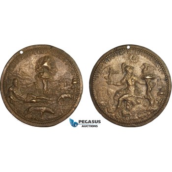 AC193, Italy, Bronze 16th Century Cast Medal (Ø71mm, 89.3g) Rome, Tiberinus, SPQR, Rare!