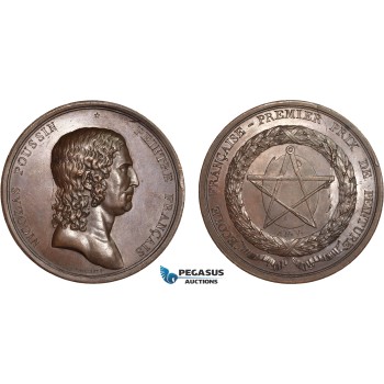 AC194, France, Bronze Medal 1797 (Ø56mm, 87g) by Dumarest, Nicolas Poussin, Fine Arts Academy, Rare!