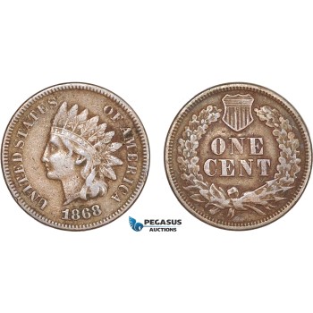 AC216, United States, Indian Cent 1868, Philadelphia, Brown VF