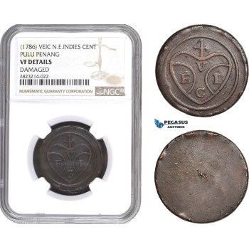 AC249, N. E. Indies (VEIC) Pulu Penang (Malaysia) Cent ND (1786) NGC VF Details