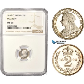 AC468-R, Great Britain, Victoria, Maundy Twopence (2P) London, Silver, NGC MS65
